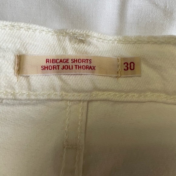 Levis Ribcage White Denim Shorts - Picture 7 of 9